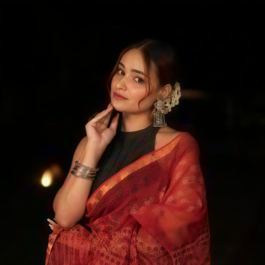 Red saree for women
