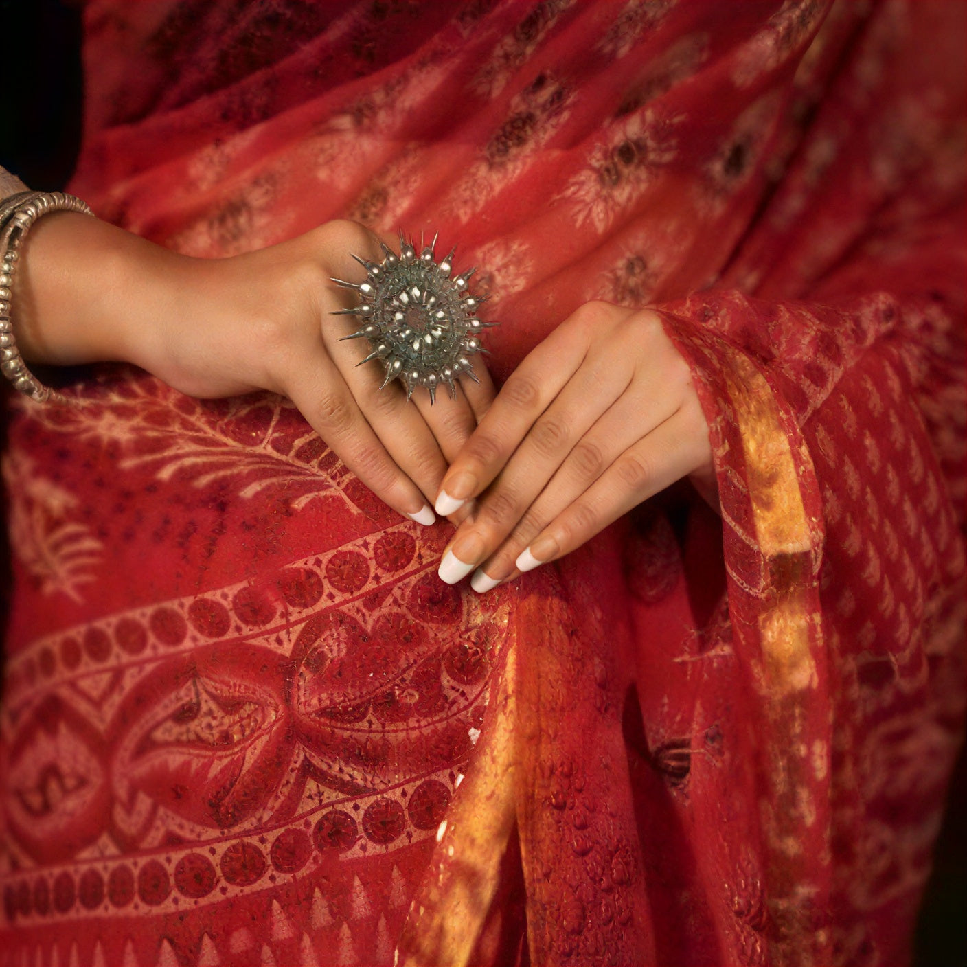 Bagru Kota Cotton Saree, Hand Block Print - view 3