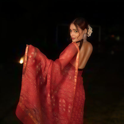 Bagru Kota Cotton Saree, Hand Block Print - view 4