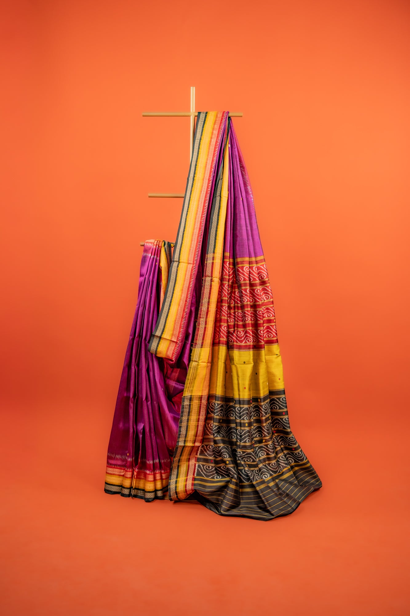 Orchid Purple Khandua Silk Saree with Rudraksha Temple Border | Odisha Handloom