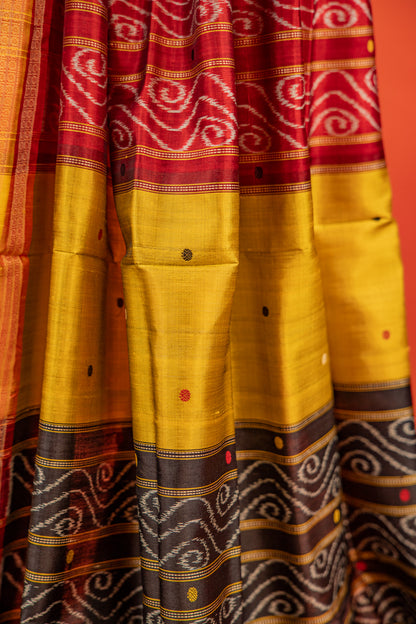 Orchid Purple Khandua Silk Saree with Rudraksha Temple Border | Odisha Handloom