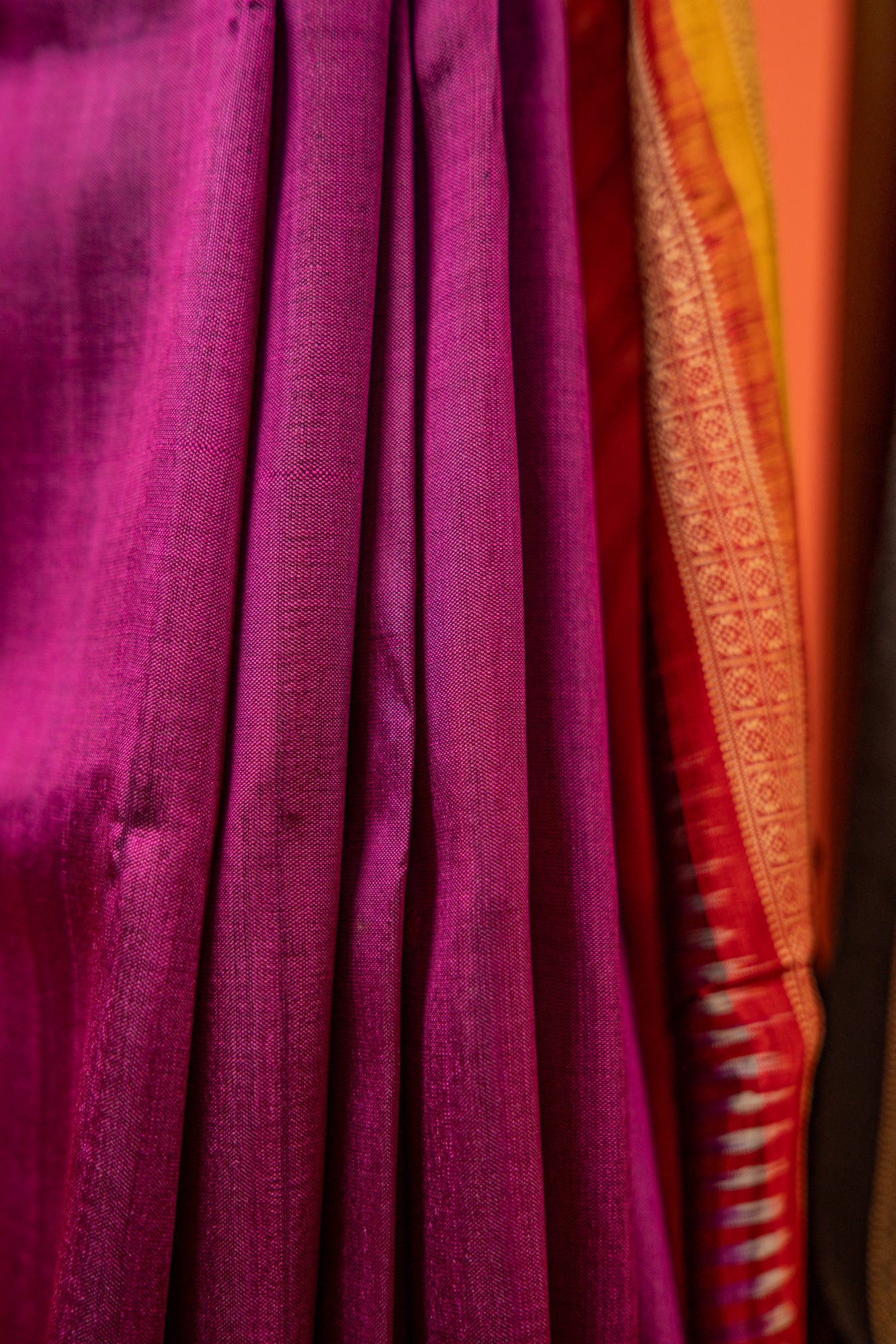 Orchid Purple Khandua Silk Saree with Rudraksha Temple Border | Odisha Handloom