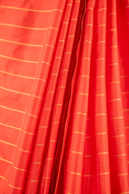 Crimson Red Khandua Silk Saree with Flame Teardrop Ikat Motifs | Odisha Handloom