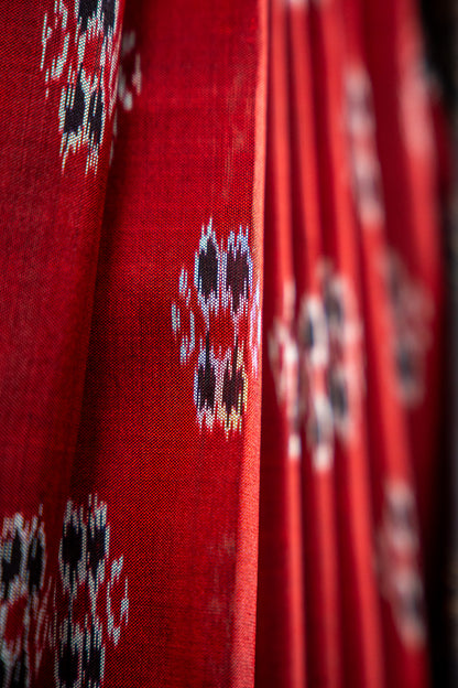 Maroon/Burgundy , Jet Black Khandua Silk Saree