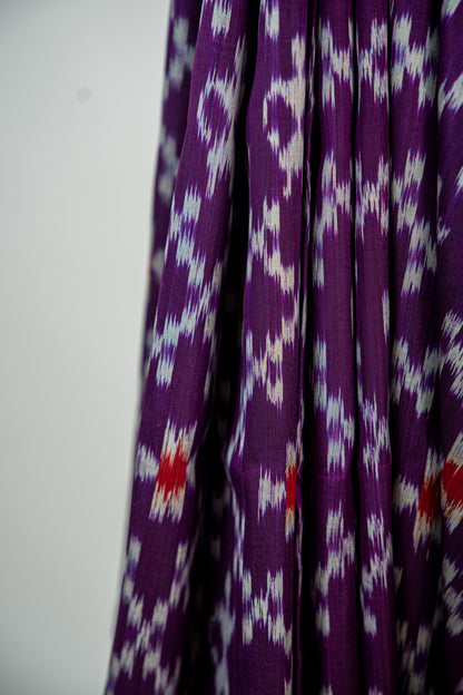 Deep Purple and Crimson Red Khandua Silk Saree