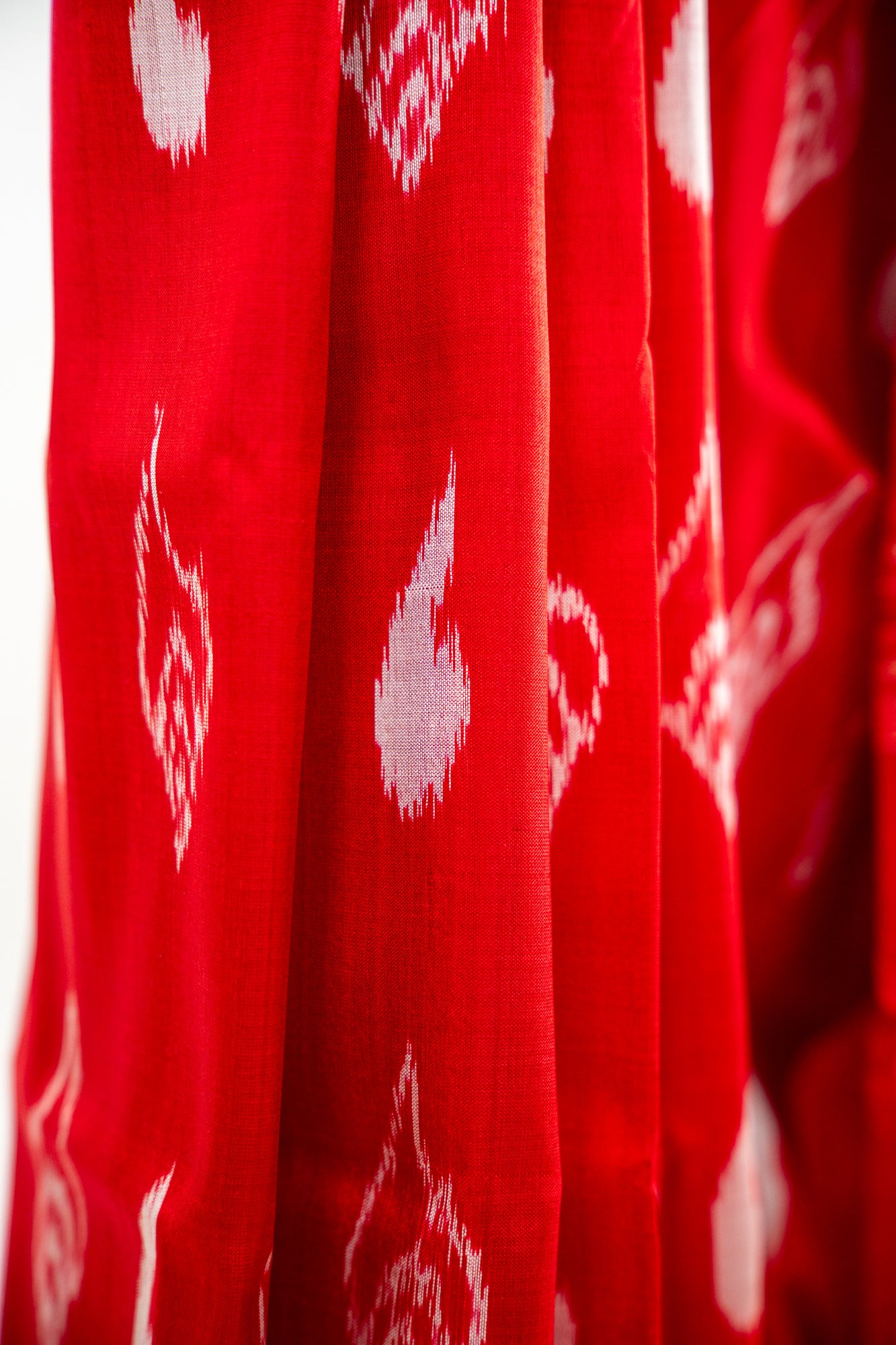 Bright Vermilion Red Khandua Silk Saree