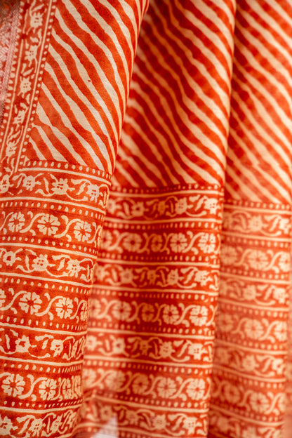 Deep Charcoal Black base with an intricate Silver-Grey and Off-White overlay Chanderi Silk Saree
