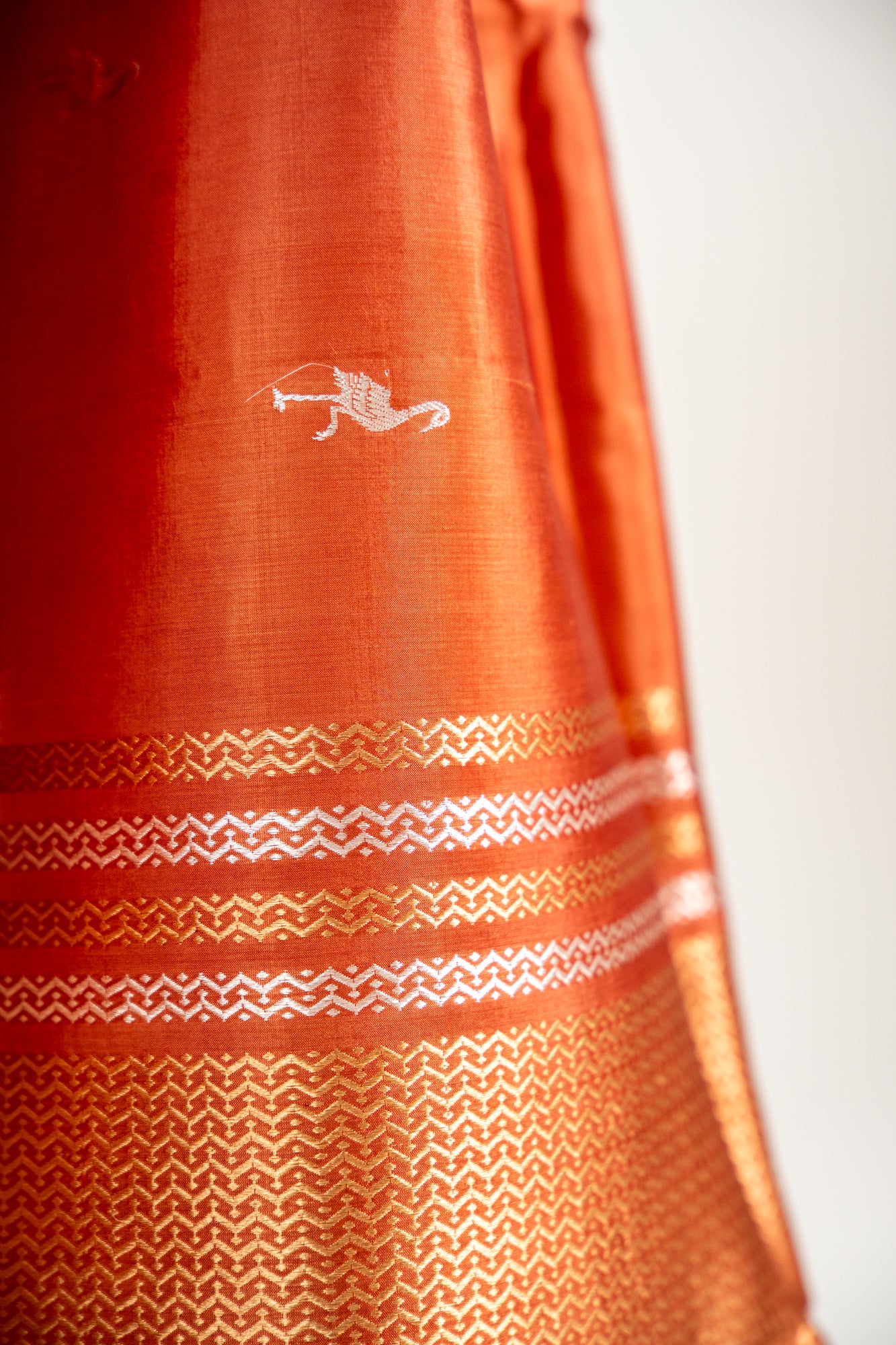 Burnished Terracotta / Rust Copper Banarasi Silk Saree