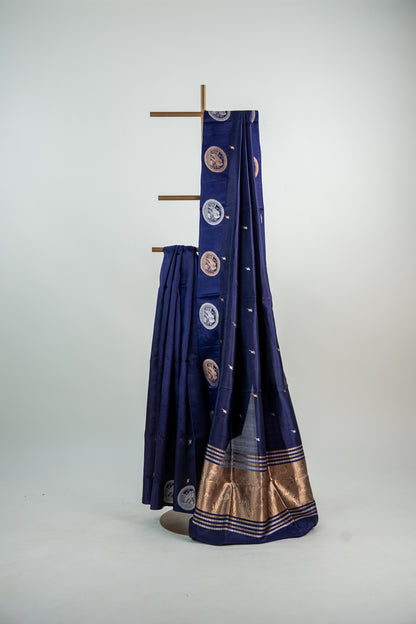 Deep Royal Purple / Midnight Amethyst Banarasi Silk Saree
