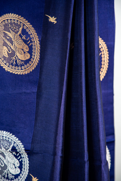 Deep Royal Purple / Midnight Amethyst Banarasi Silk Saree