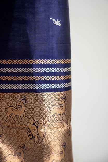 Deep Royal Purple / Midnight Amethyst Banarasi Silk Saree