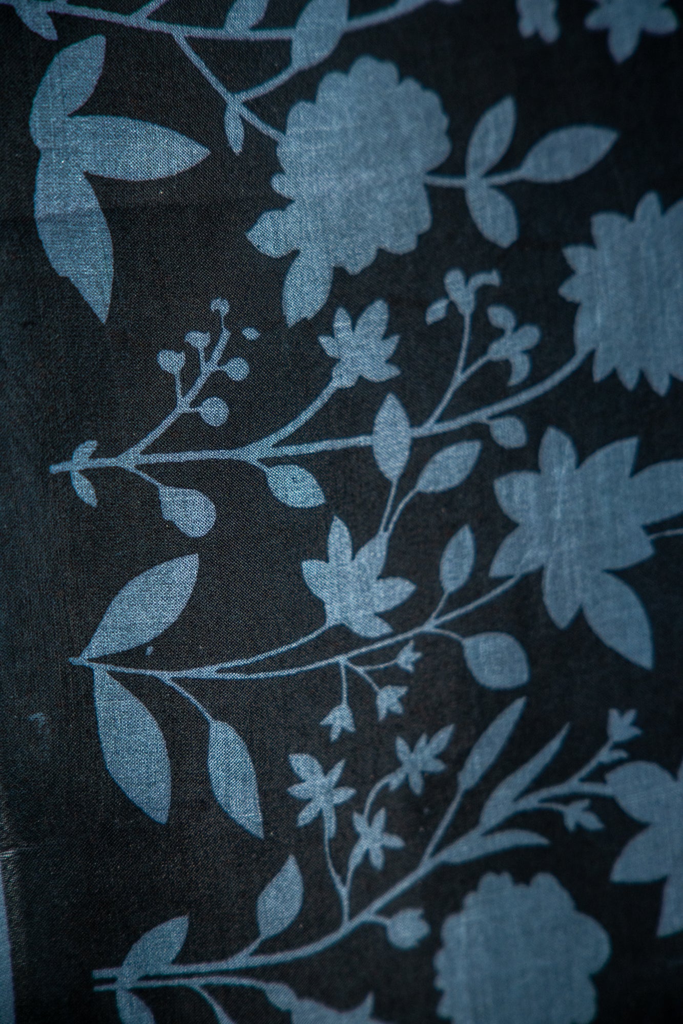 Slate Grey / Steel Blue body with a Charcoal Black contrast Pure Silk Saree