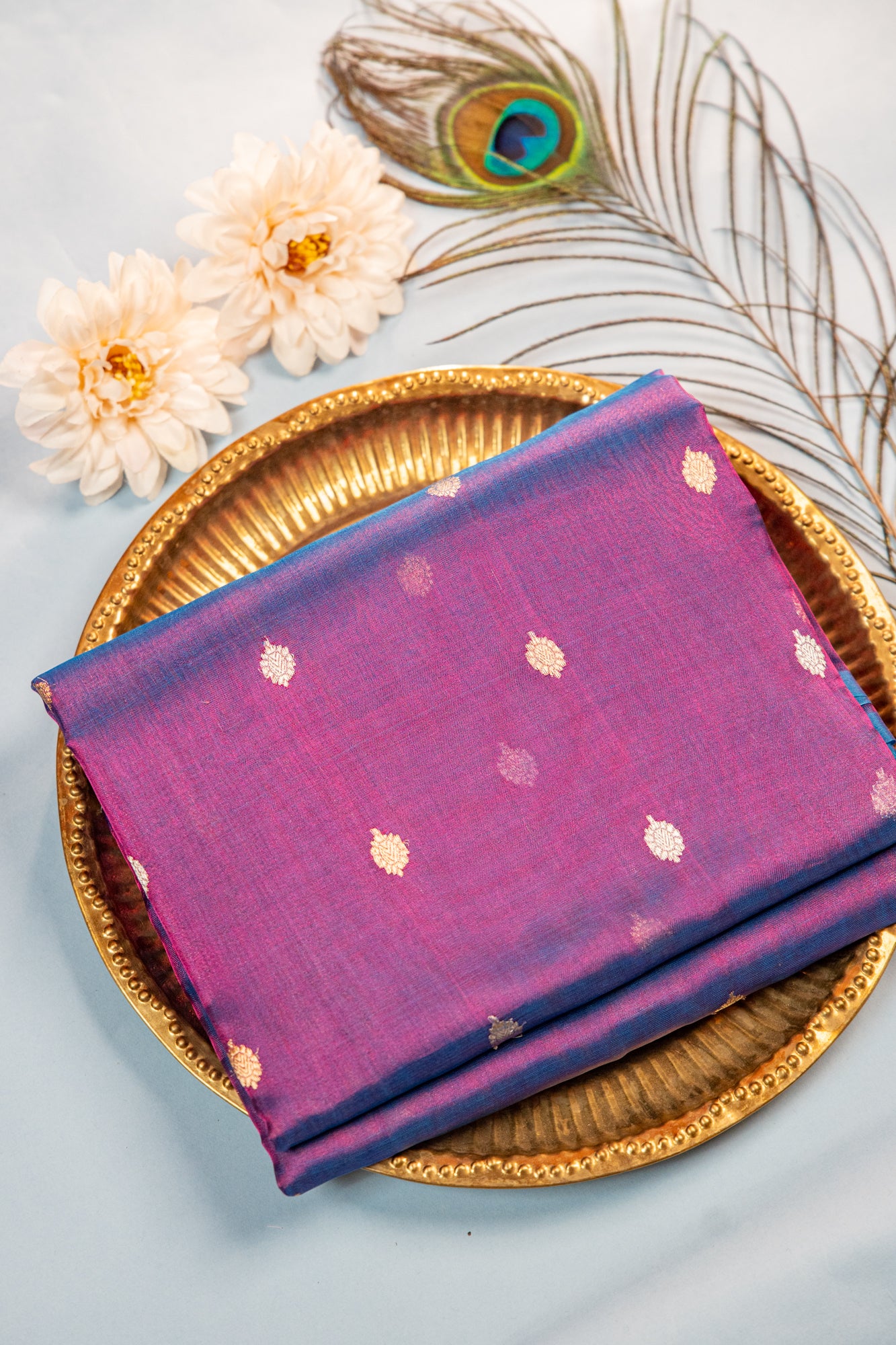 Wine Purple Tissue Silk Saree