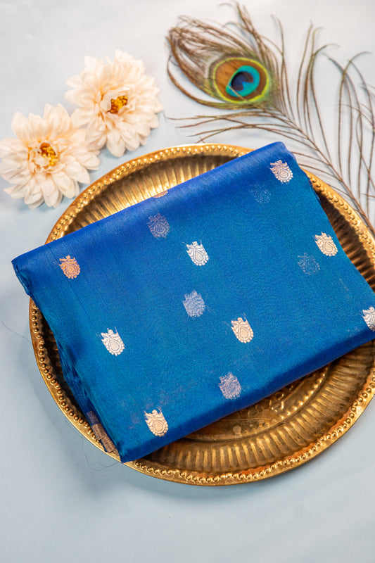 Royal Sappire Blue Tissue Silk Saree