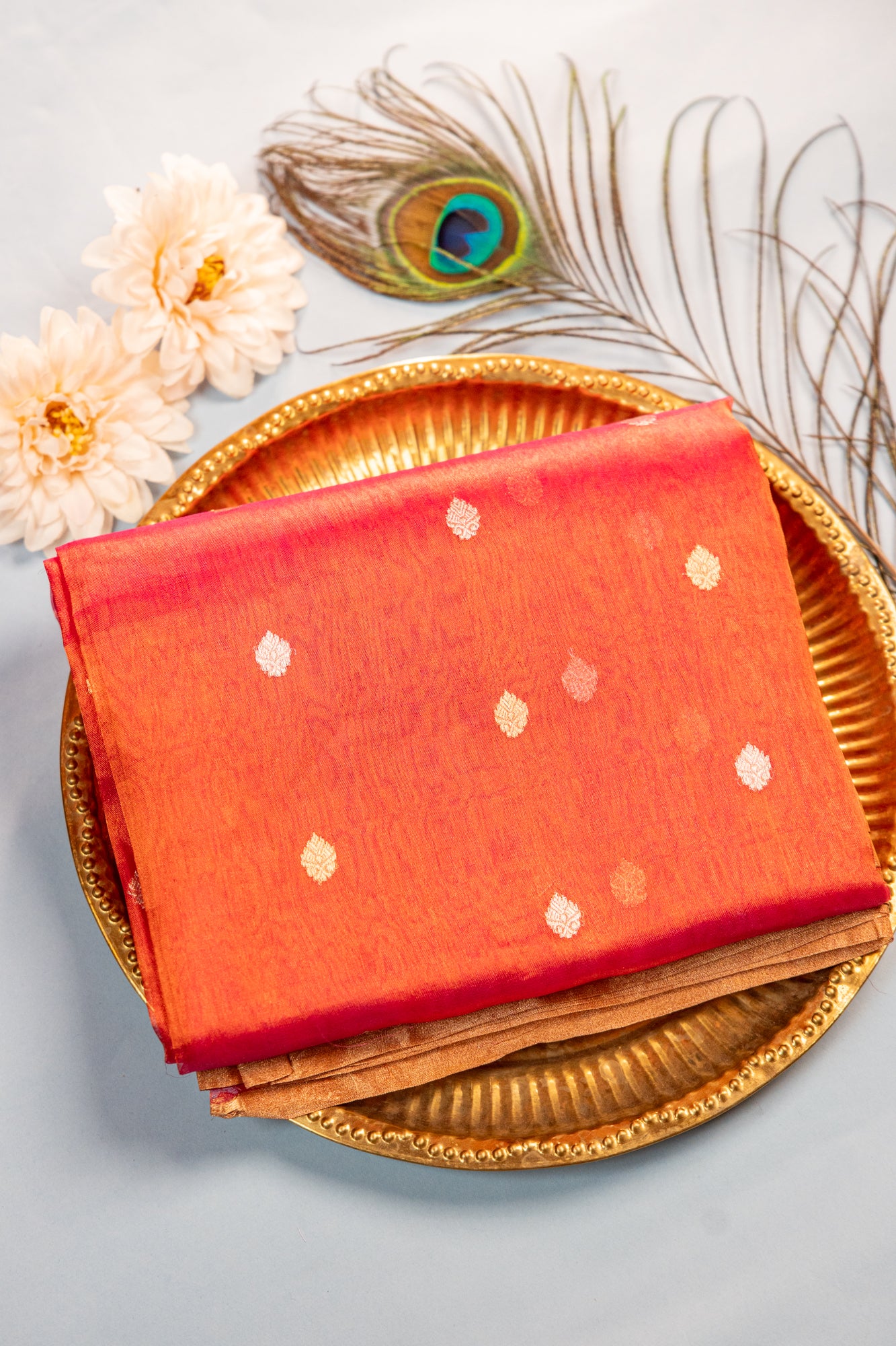 Magenta Red/Rani Pink Tissue Silk Saree