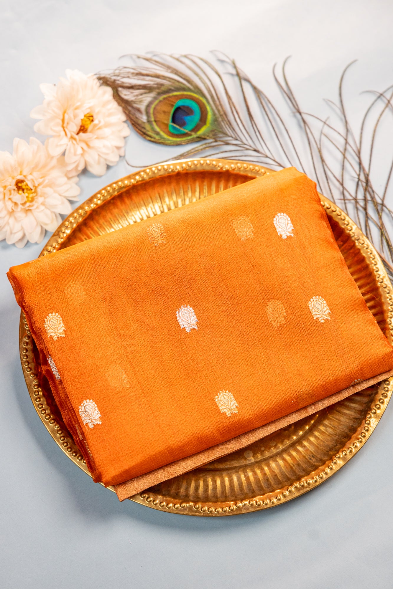 Amber Gold Tissue Silk Saree