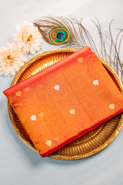 Antique Copper Gold Tissue Silk Saree