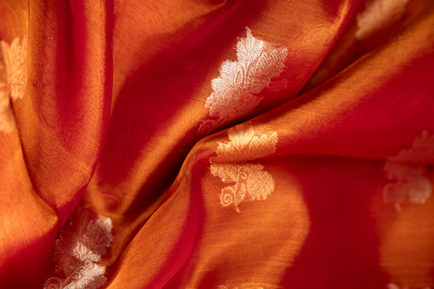 Antique Copper Gold Tissue Silk Saree