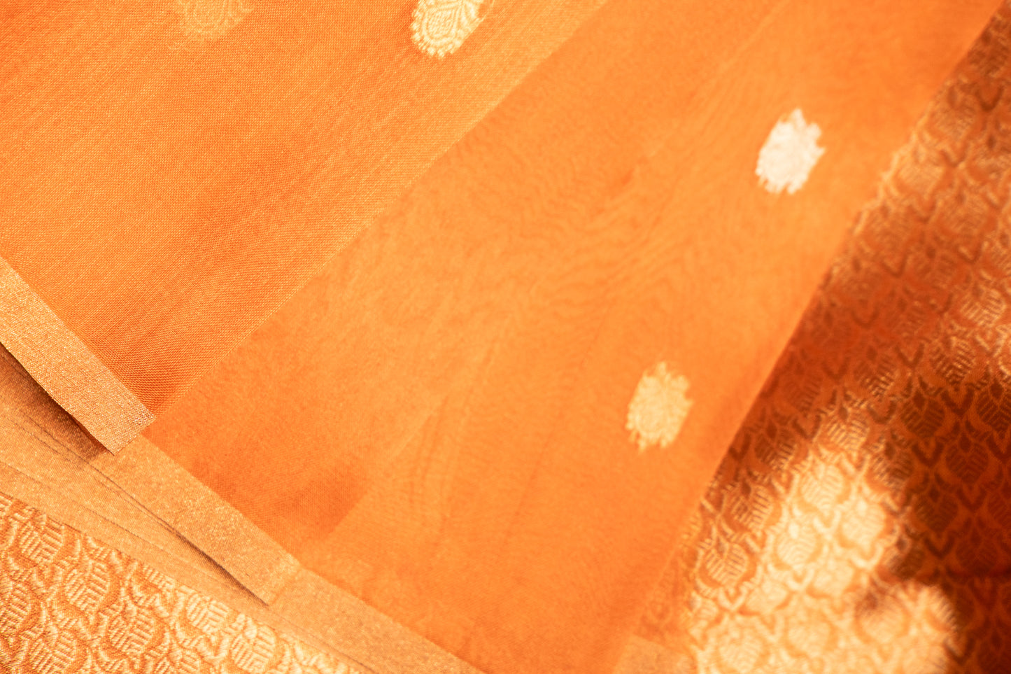 Amber Gold Tissue Silk Saree