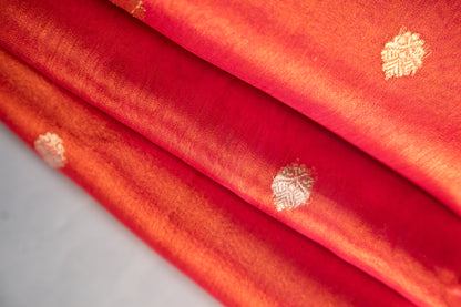 Magenta Red/Rani Pink Tissue Silk Saree