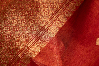 Magenta Red/Rani Pink Tissue Silk Saree