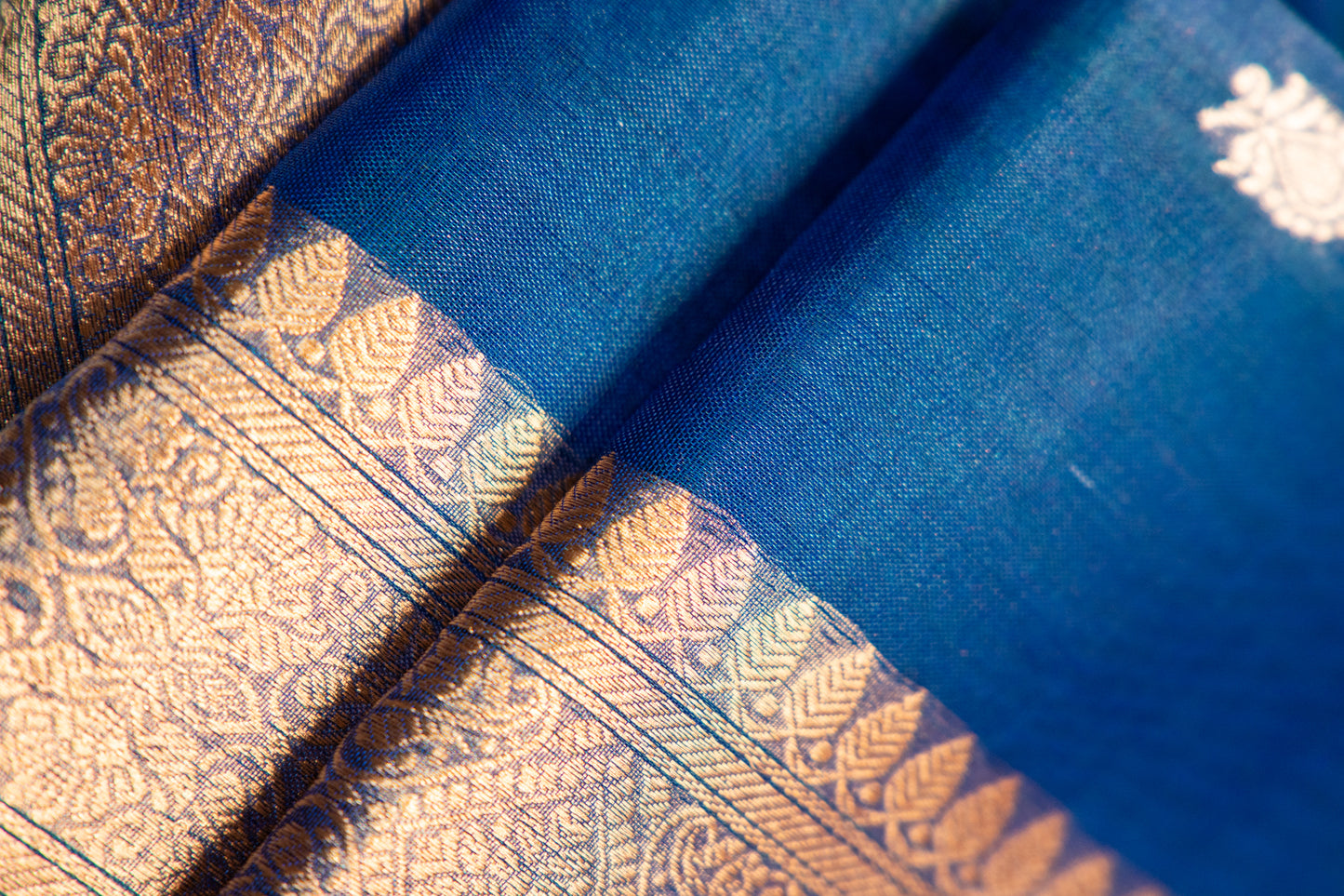 Royal Sappire Blue Tissue Silk Saree