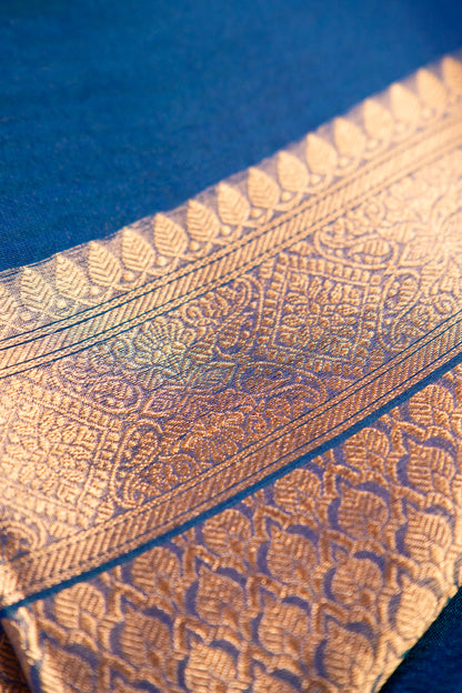 Royal Sappire Blue Tissue Silk Saree