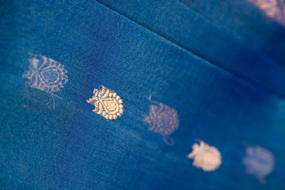 Royal Sappire Blue Tissue Silk Saree