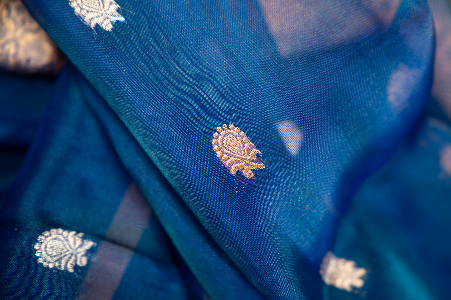 Royal Sappire Blue Tissue Silk Saree