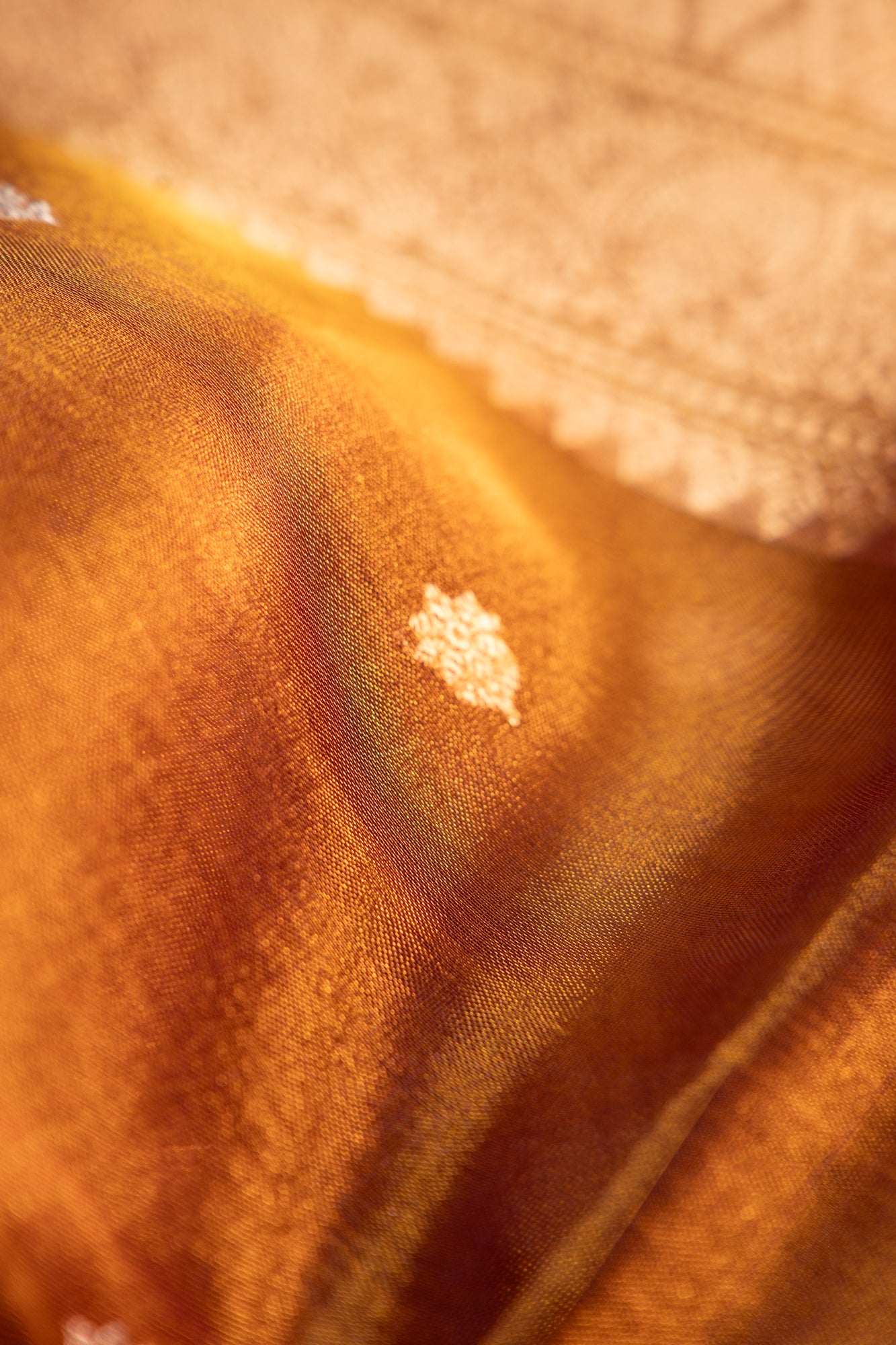 Deep Antique Gold Tissue Silk Saree