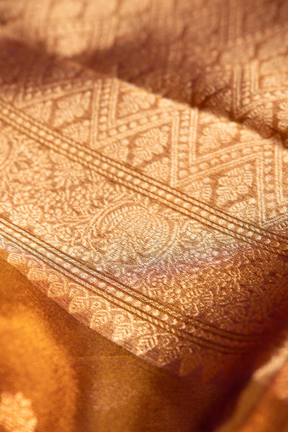 Deep Antique Gold Tissue Silk Saree