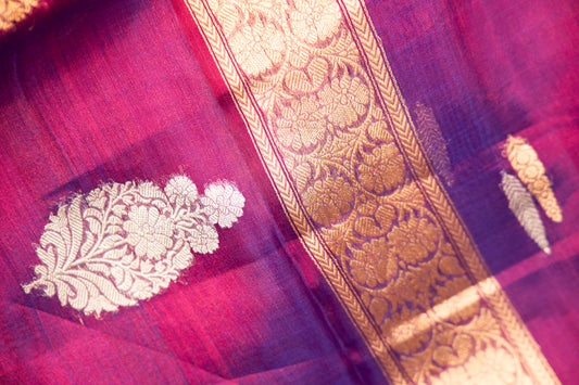 Royal Violet Tissue Silk Saree