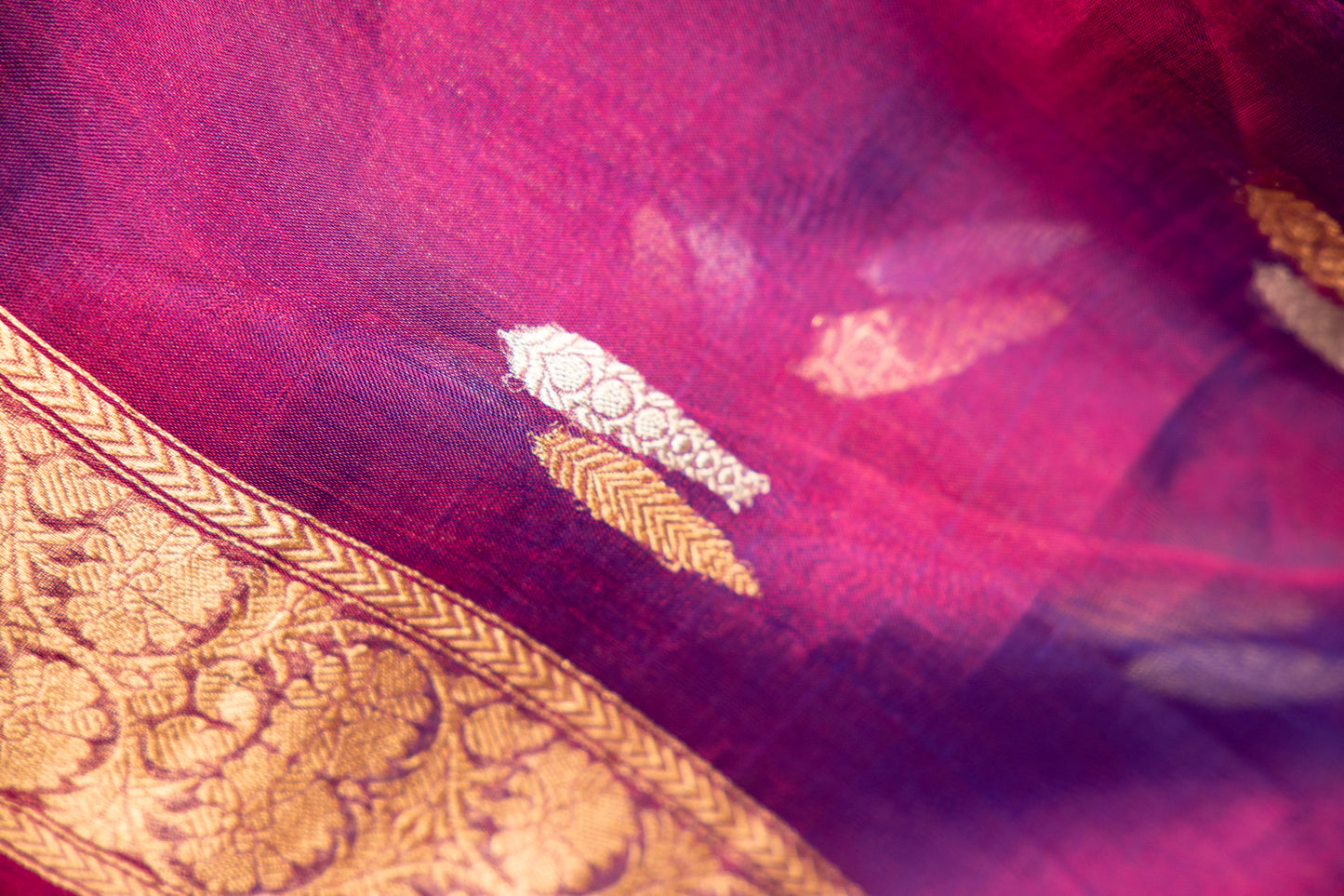 Royal Violet Tissue Silk Saree