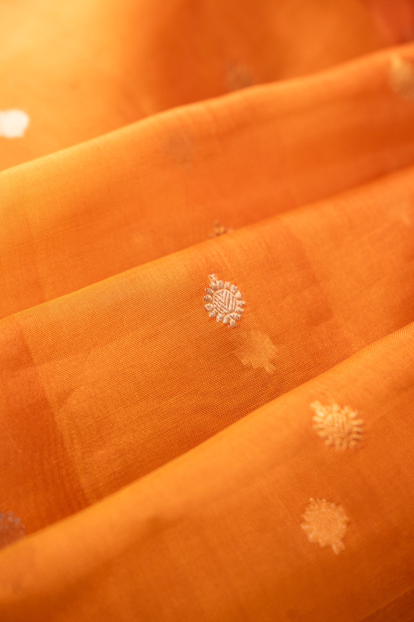Burnt Amber Tissue Silk Saree