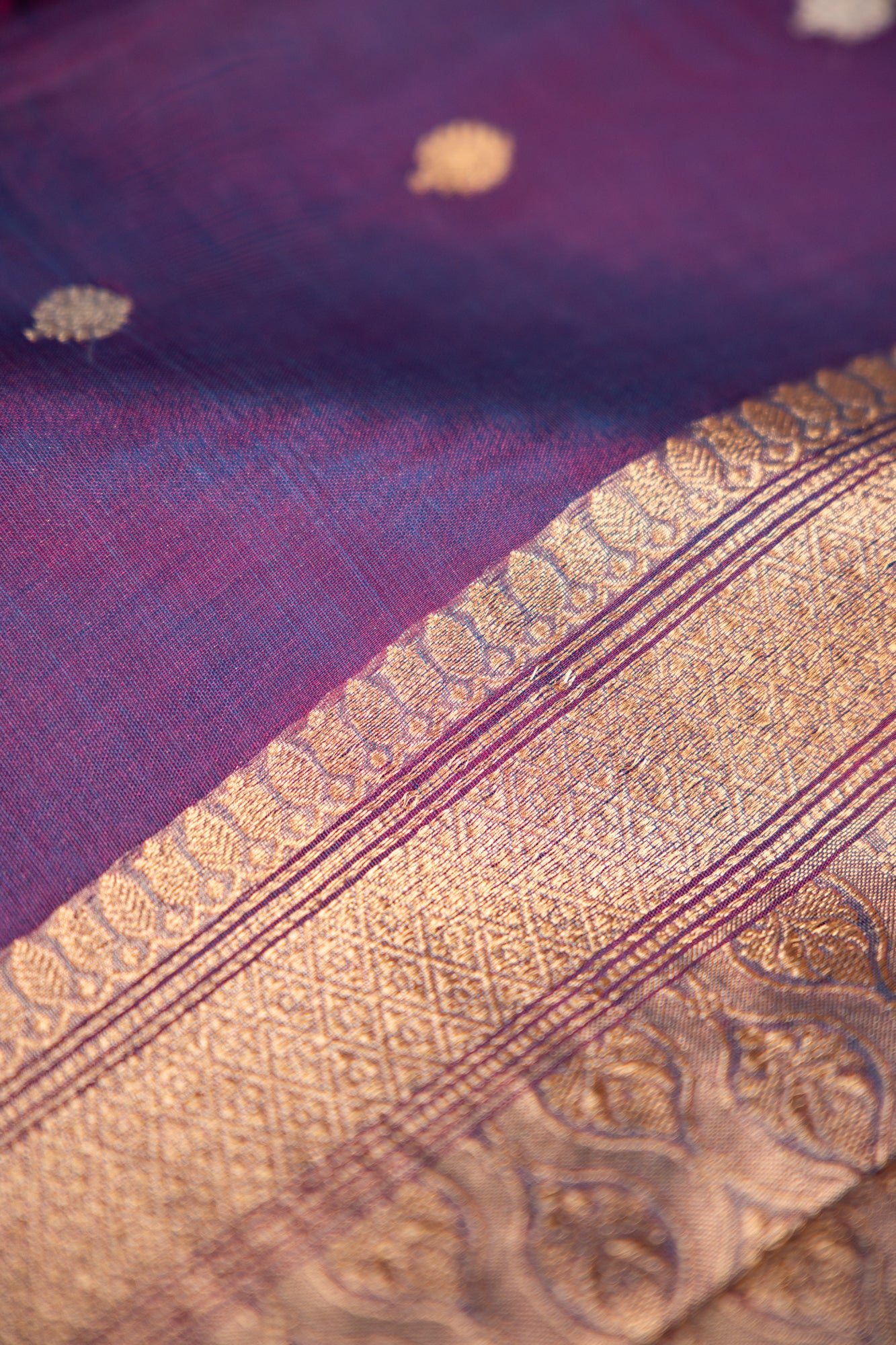 Wine Purple Tissue Silk Saree