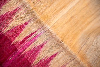 Warm Honey-Beige with an electric Fuchsia Tussar Silk Dupatta