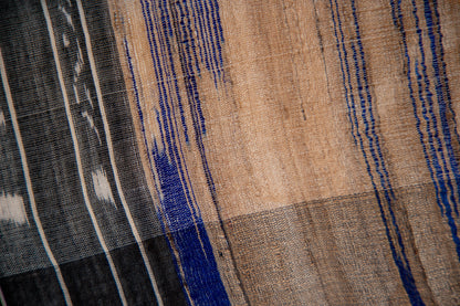Beige with Charcoal Black/grey Tussar Silk Dupatta