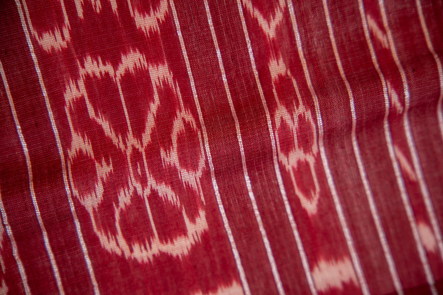 Deep Wine/Maroon with off-white Tussar Silk Dupatta