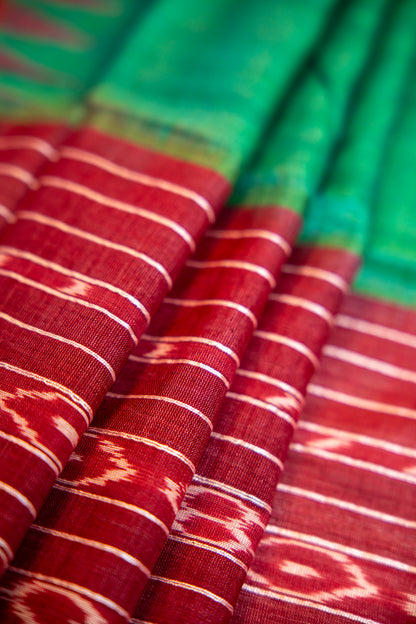 Deep Wine/Maroon with off-white Tussar Silk Dupatta