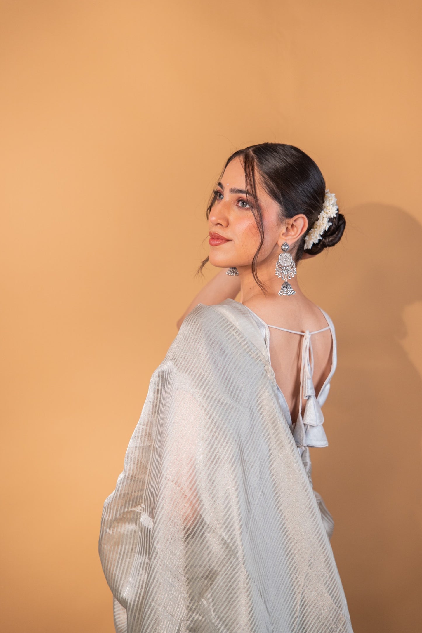 Handwoven Pure Tissue Silk Saree with Zari Stripes - Atulyakarigari