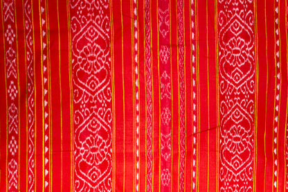 Mustard Yellow Tussar Silk Saree with Red Temple Border
