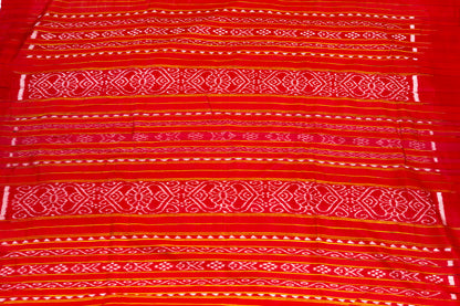 Mustard Yellow Tussar Silk Saree with Red Temple Border
