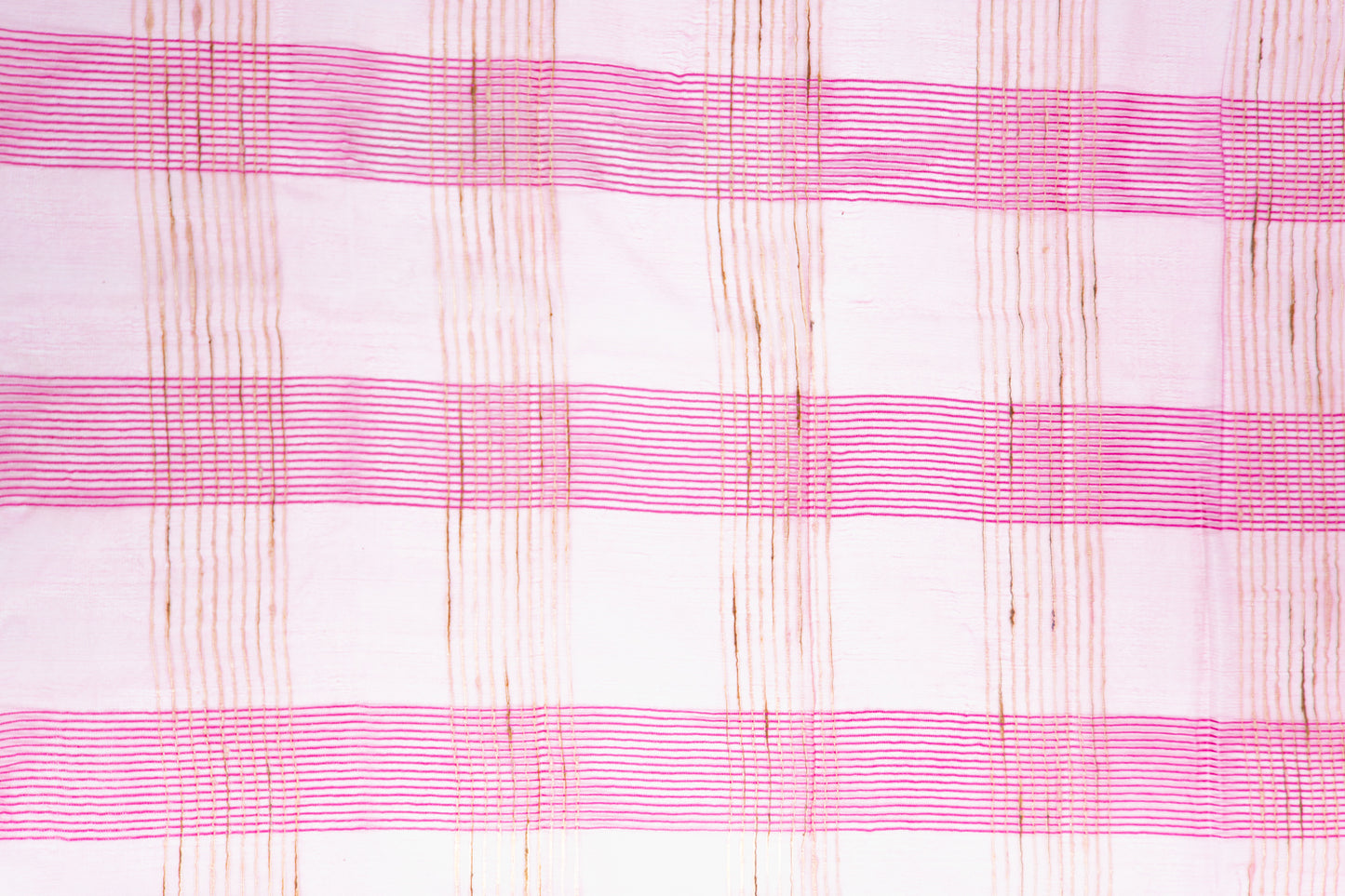 Dusty Rose Ghicha Tussar Saree with Golden Grid Weave