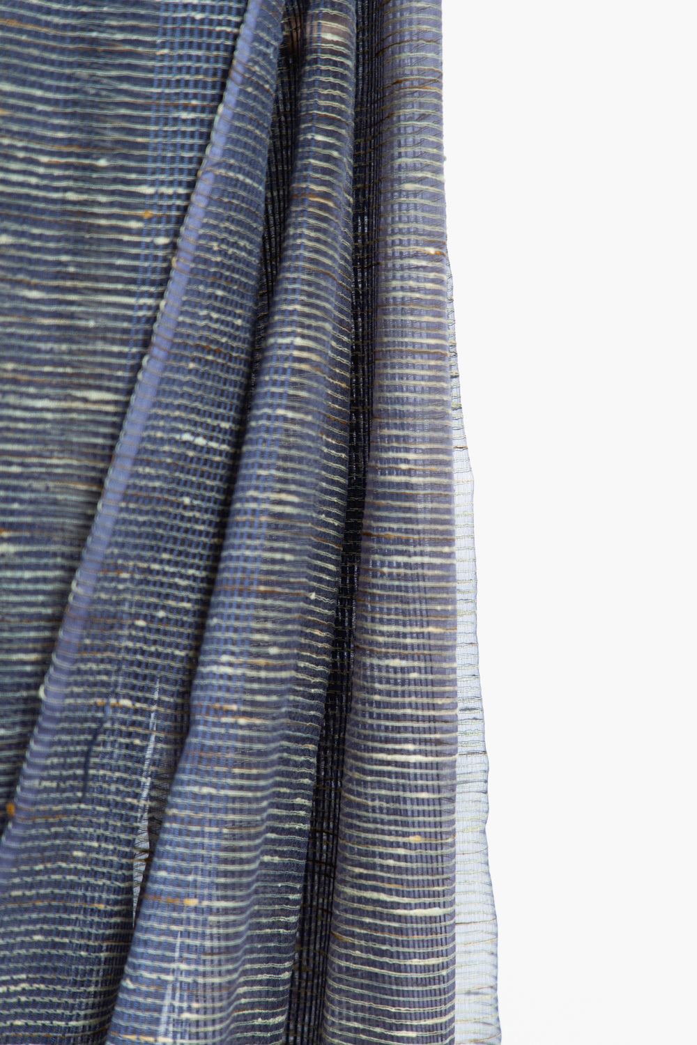 Deep Purple Ghicha Tussar Saree with Charcoal Panels