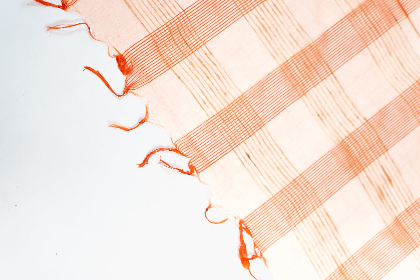 Marigold Ghicha Tussar Saree with Golden Pinstripes