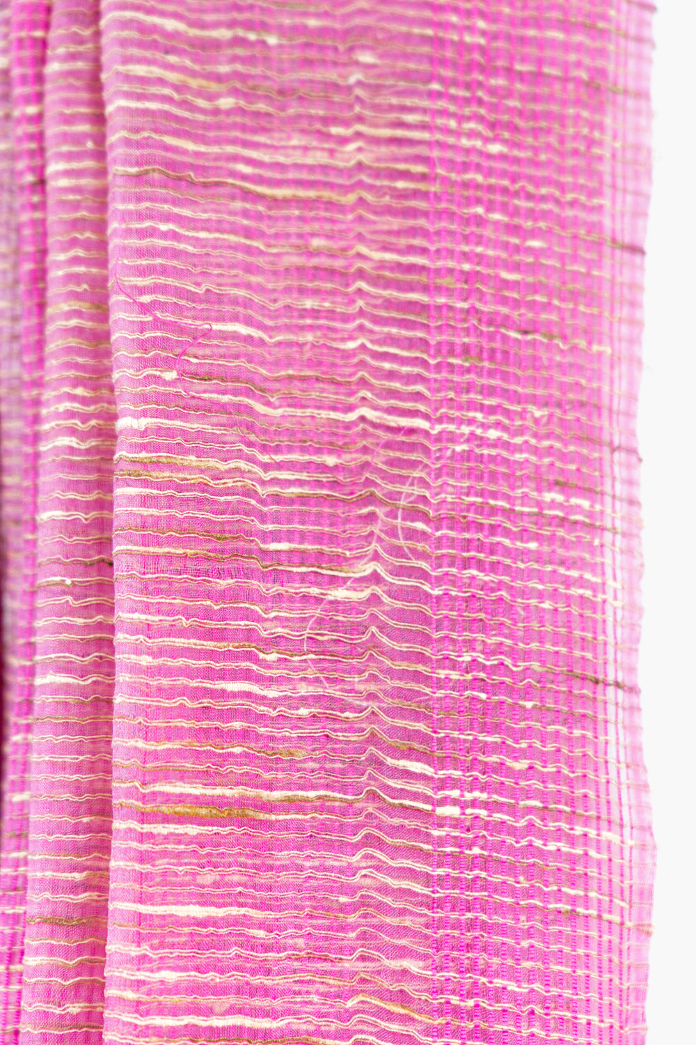 Bright Magenta Ghicha Tussar Saree with Colour Panels