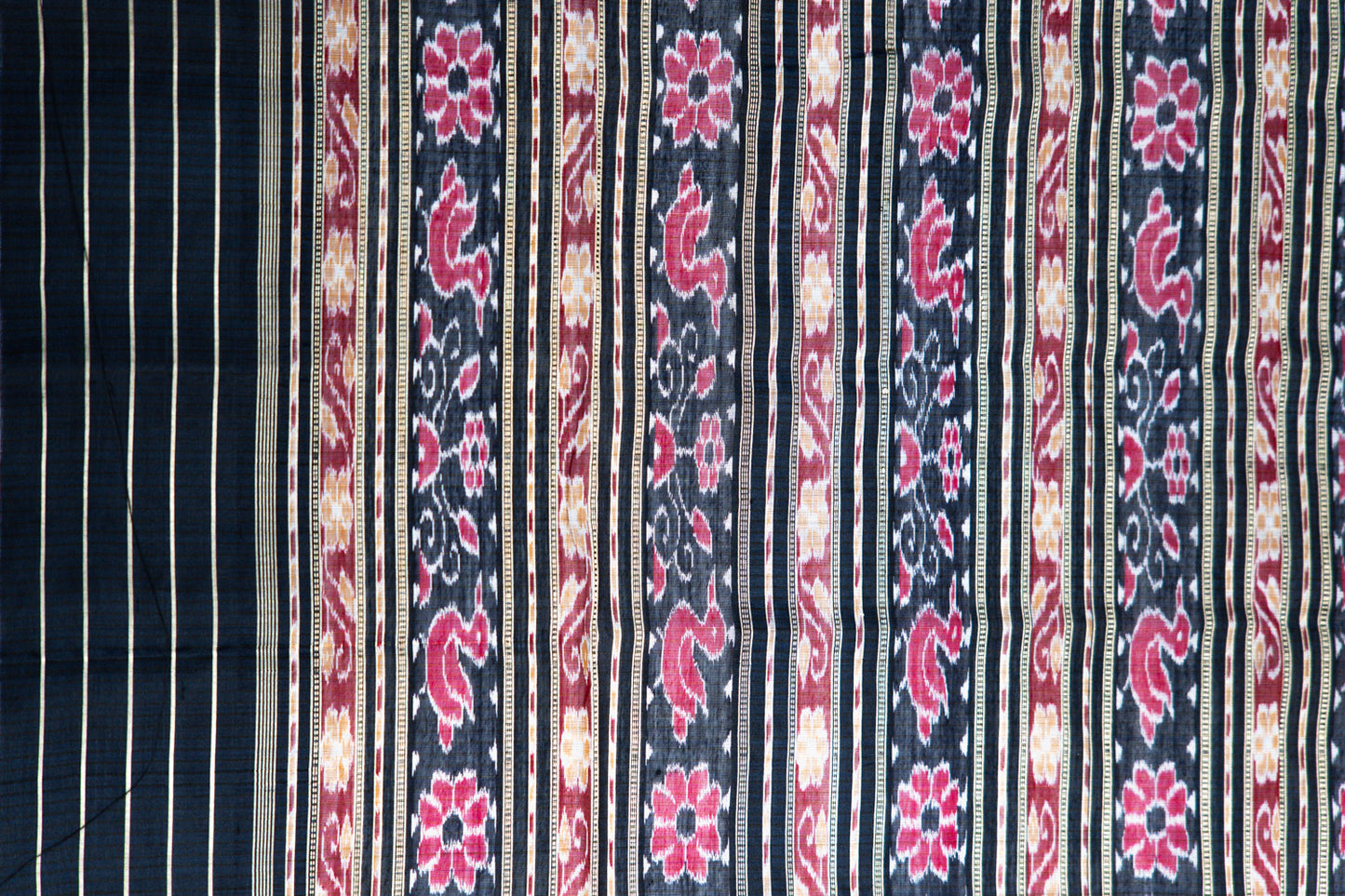 Turmeric Yellow Khandua Silk Saree with Hansa & Fish Ikat Border