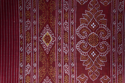 Black & Off-White Sambalpuri Cotton Saree with Kumbha Motifs