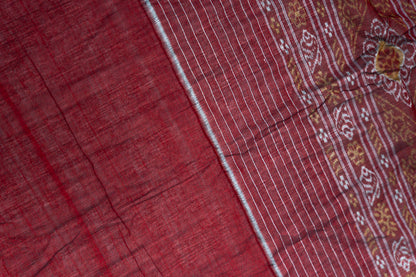 Black & Off-White Sambalpuri Cotton Saree with Kumbha Motifs
