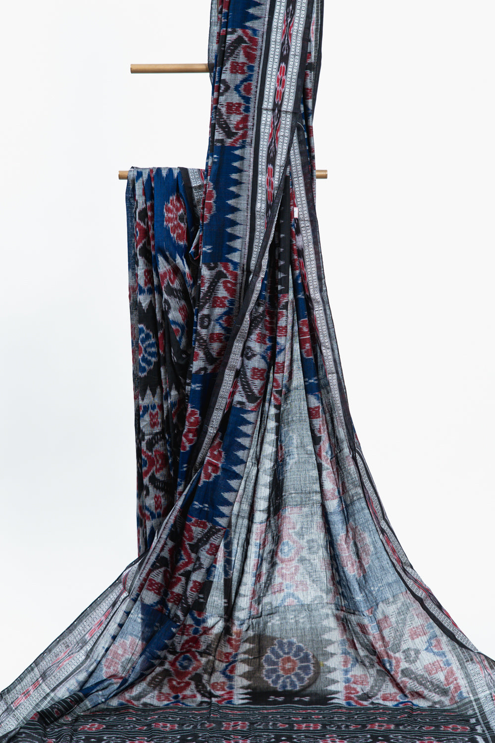 Royal Blue Sambalpuri Cotton Saree with Padma Ikat Medallion